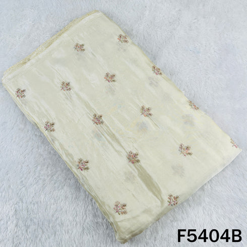 Dyeable Cut Dana Thread Embroidered Shimmer Tissue Fabric - F5404