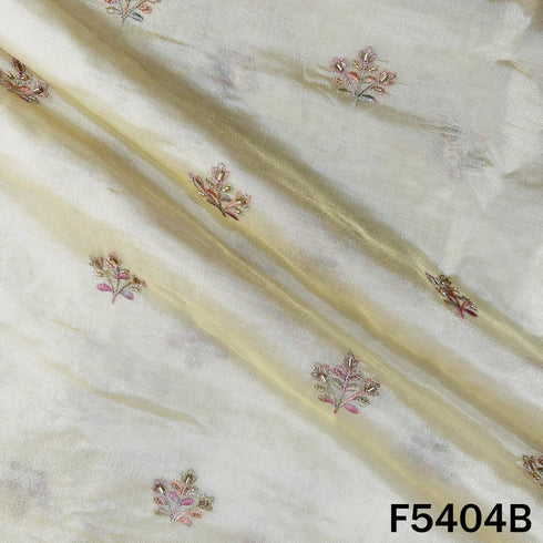 Dyeable Cut Dana Thread Embroidered Shimmer Tissue Fabric - F5404