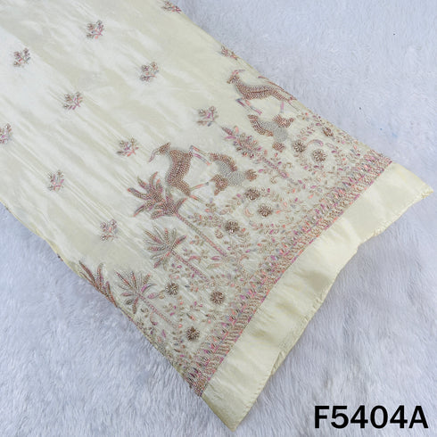 Dyeable Cut Dana Thread Embroidered Shimmer Tissue Fabric - F5404