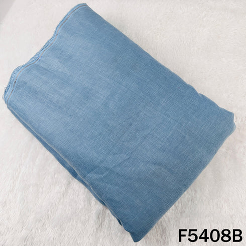 Zari Thread Embroidered Linen Cotton Fabric - F5408