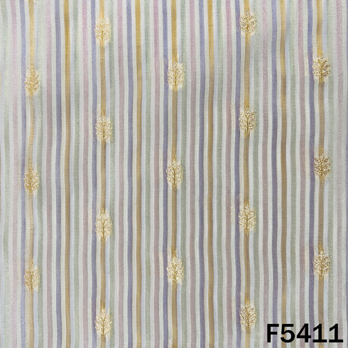 Zari Work Banarasi Tissue Fabric - F5411