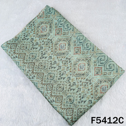 ikat Print Pure Tussar Silk Fabric - F5412