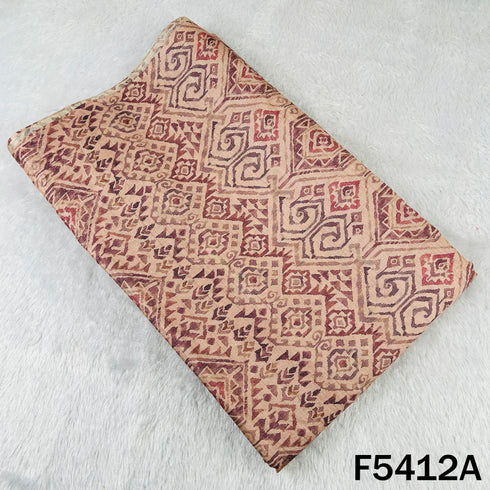 ikat Print Pure Tussar Silk Fabric - F5412