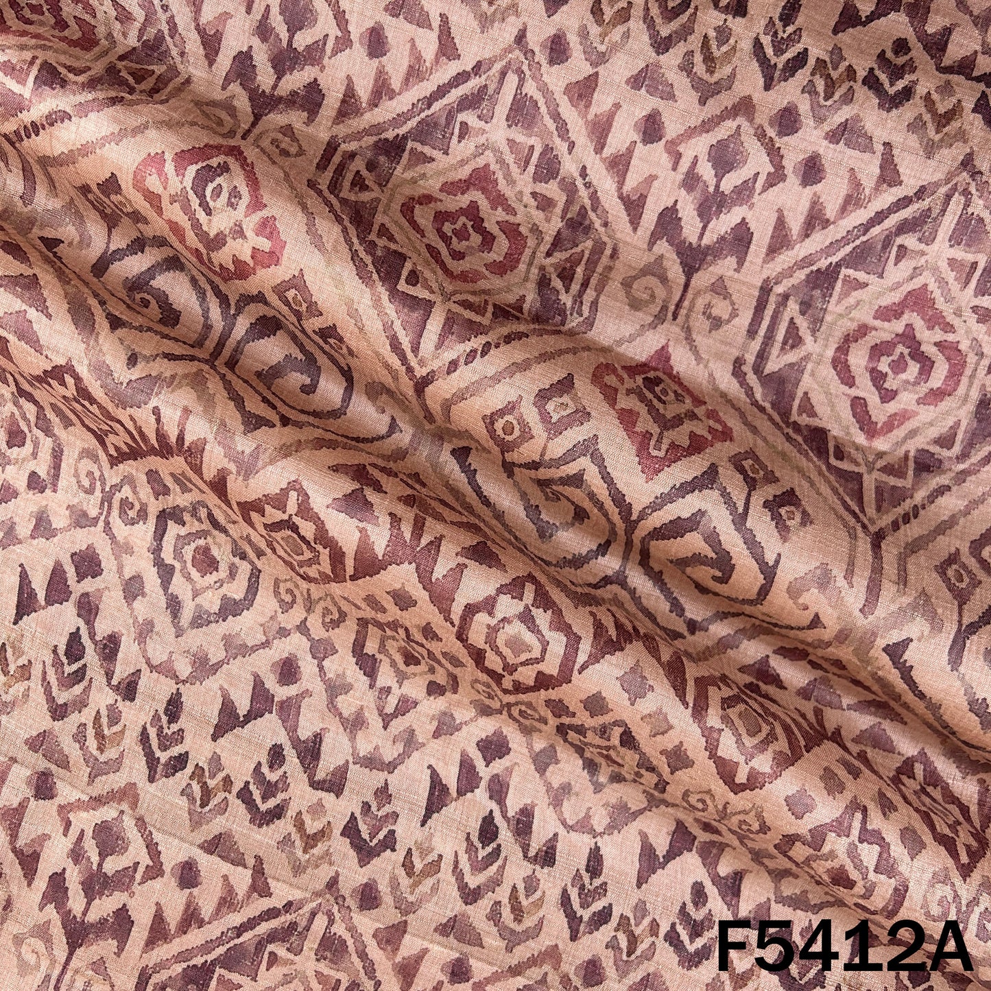 ikat Print Pure Tussar Silk Fabric - F5412