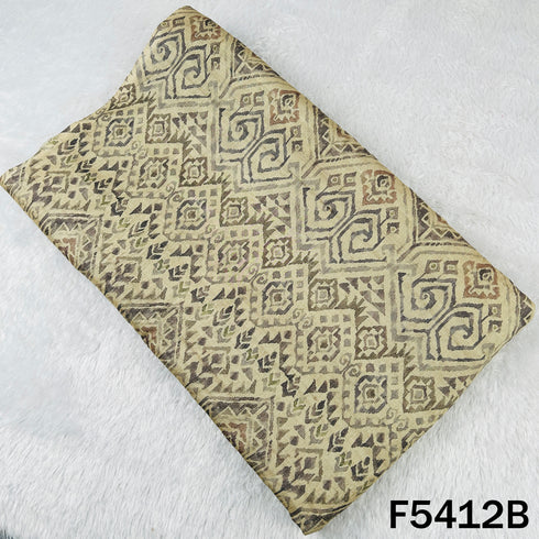 ikat Print Pure Tussar Silk Fabric - F5412