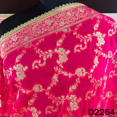 Cut Dana Zari Stone Work Organza Dupatta - D2264