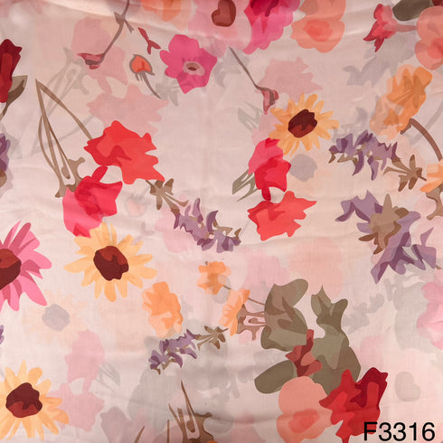 Printed Muslin Cotton Fabric-F3316