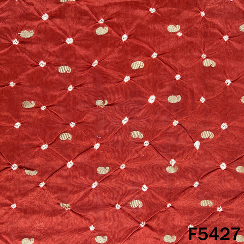 Bandhani Chanderi Silk Fabric - F5427