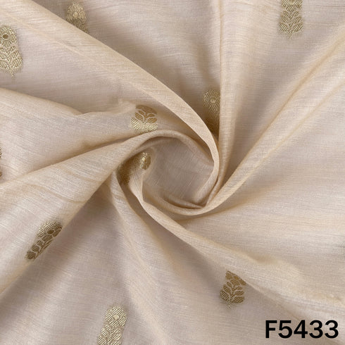 Zari Work Monga Silk Fabric - F5433