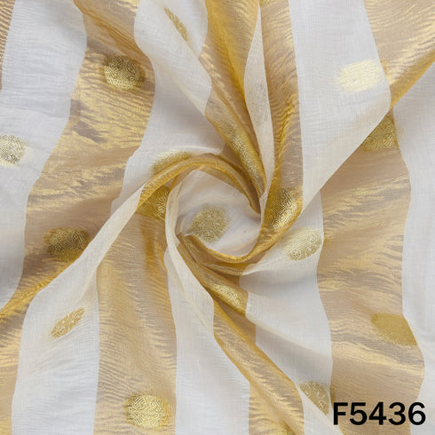 Zari Work Chanderi Silk Fabric - F5436