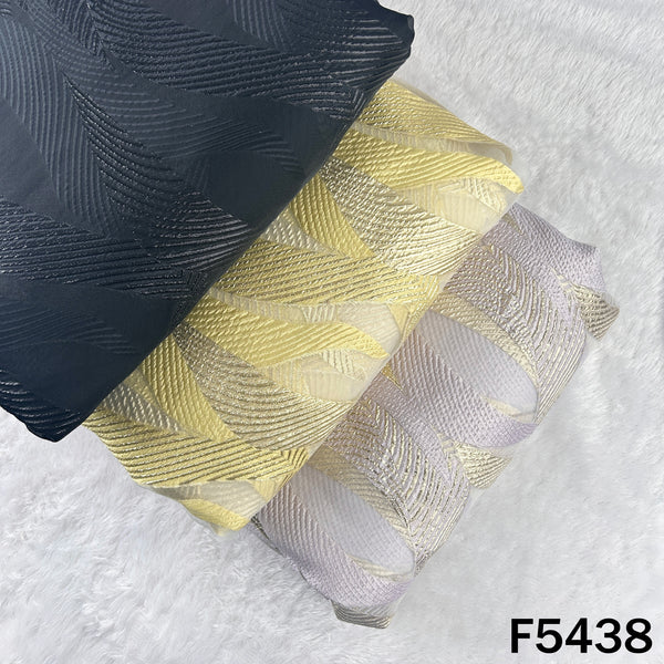 Zari Work Organza Fabric - F5438