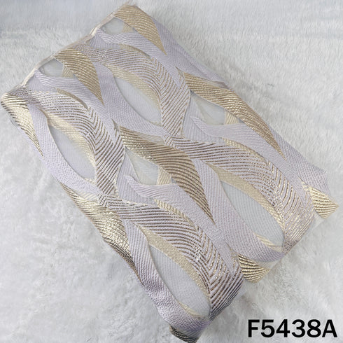 Zari Work Organza Fabric - F5438
