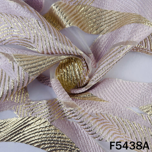Zari Work Organza Fabric - F5438