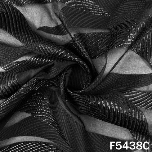 Zari Work Organza Fabric - F5438