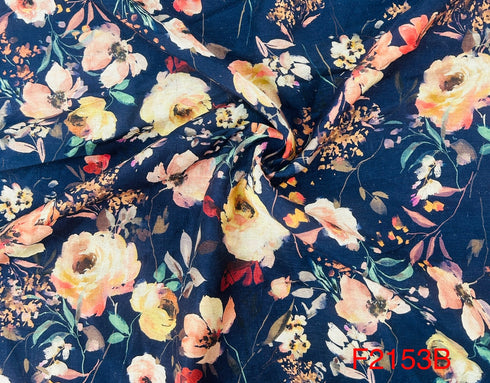 Printed Muslin Cotton Fabric-F2153