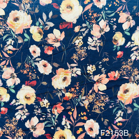 Printed Muslin Cotton Fabric-F2153