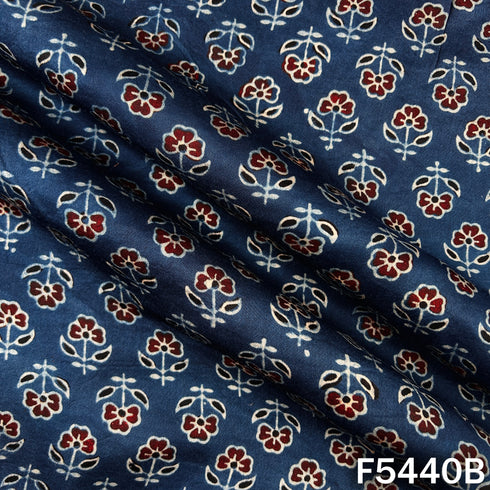 Ajrakh Print Modal Satin Fabric - F5440