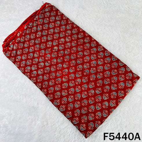 Ajrakh Print Modal Satin Fabric - F5440