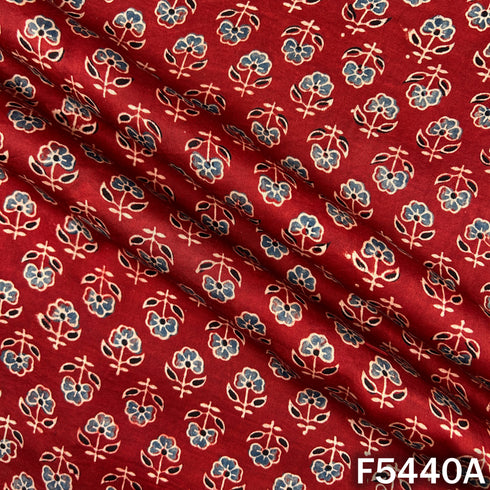 Ajrakh Print Modal Satin Fabric - F5440