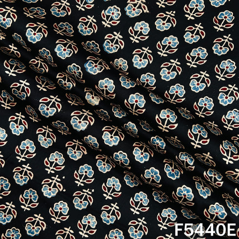 Ajrakh Print Modal Satin Fabric - F5440
