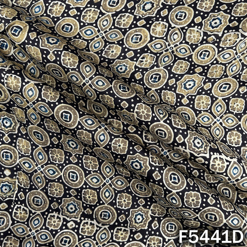 Ajrakh Print Modal Satin Fabric - F5441