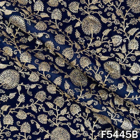 Zari Embroidered Georgette Fabric - F5445