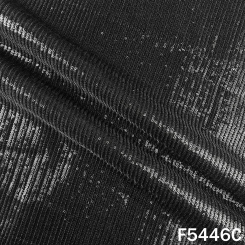 Zari Sequins Embroidered Georgette Fabric - F5446