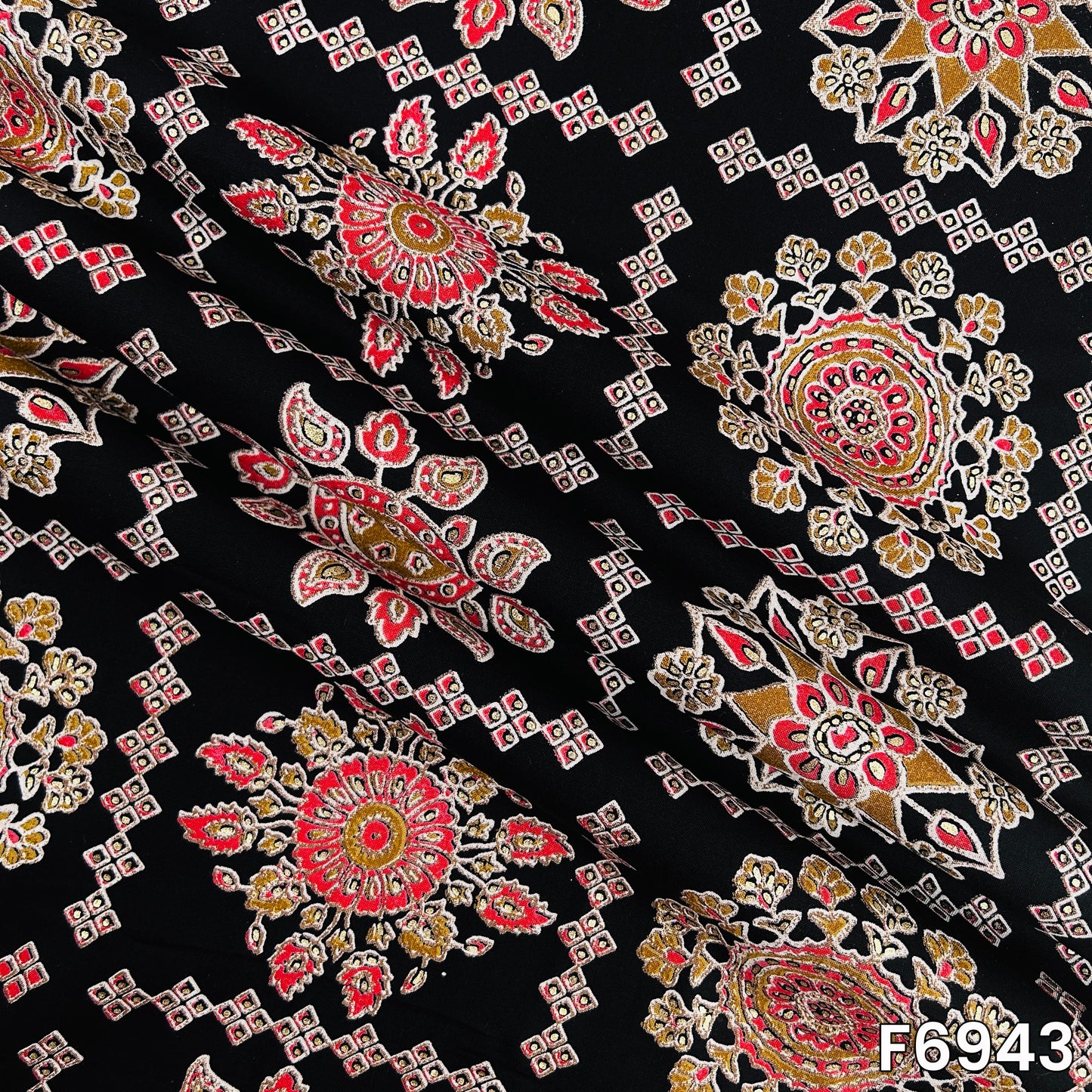 Foil Print Rayon Fabric - F6943