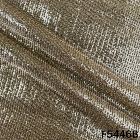 Zari Sequins Embroidered Georgette Fabric - F5446