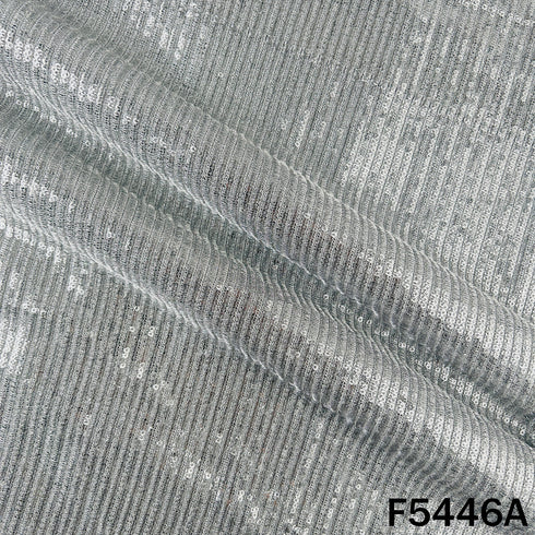 Zari Sequins Embroidered Georgette Fabric - F5446