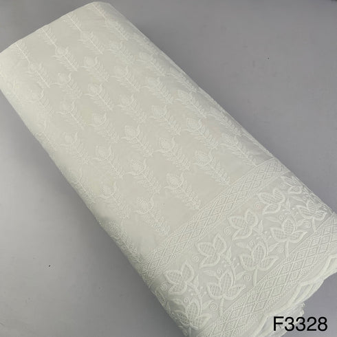 Thread Embroidered Cotton Fabric-F3328