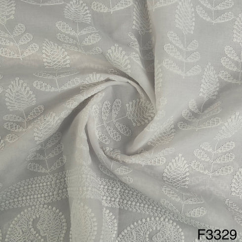 Thread Embroidered Cotton Fabric-F3329