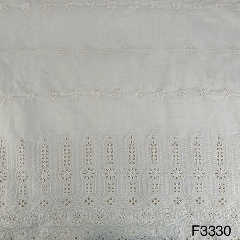Dyeable Cut Work Chikankari Cotton Fabric-F3330