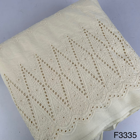Dyeable Thread Embroidered Cotton Fabric-F3335