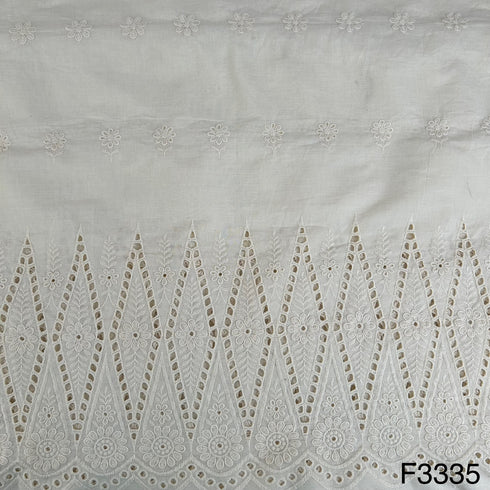 Dyeable Thread Embroidered Cotton Fabric-F3335