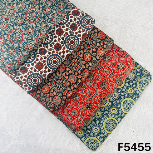 Ajrakh Print Gajji Silk Fabric - F5455