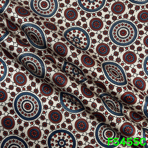 Ajrakh Print Gajji Silk Fabric - F5455