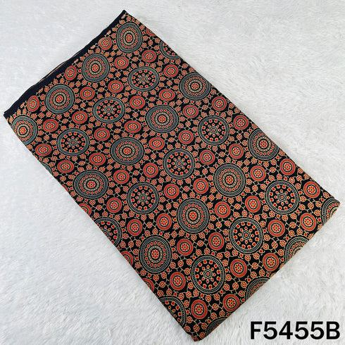 Ajrakh Print Gajji Silk Fabric - F5455