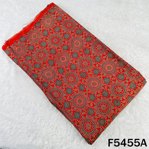 Ajrakh Print Gajji Silk Fabric - F5455