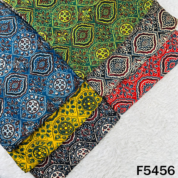 Ajrakh Print Gajji Silk Fabric - F5456