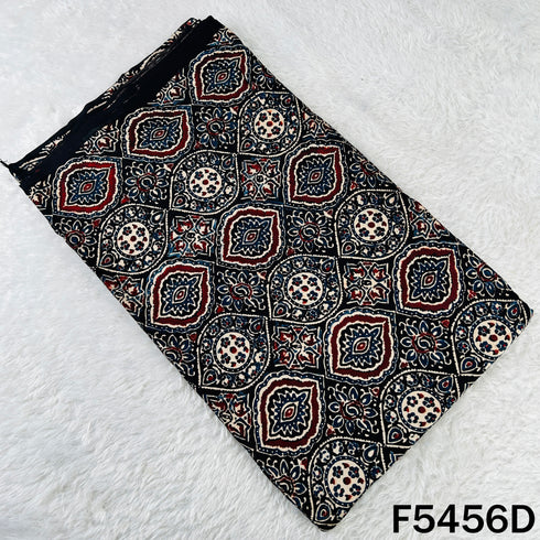 Ajrakh Print Gajji Silk Fabric - F5456