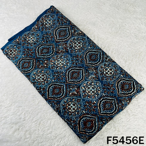 Ajrakh Print Gajji Silk Fabric - F5456
