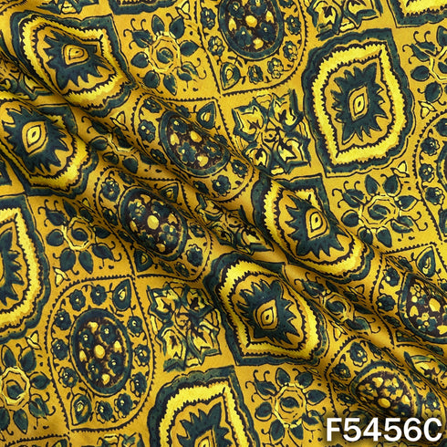 Ajrakh Print Gajji Silk Fabric - F5456