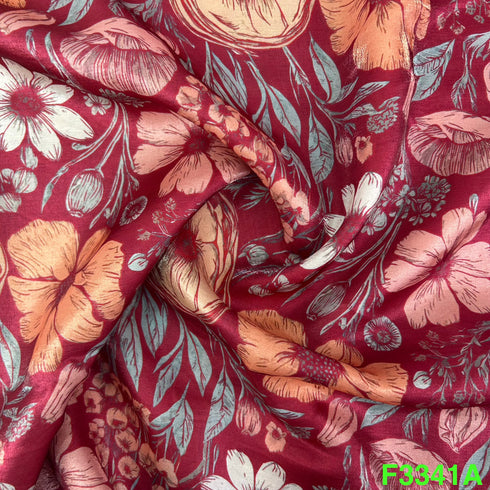 Printed Simmer Silk Fabric-F3341