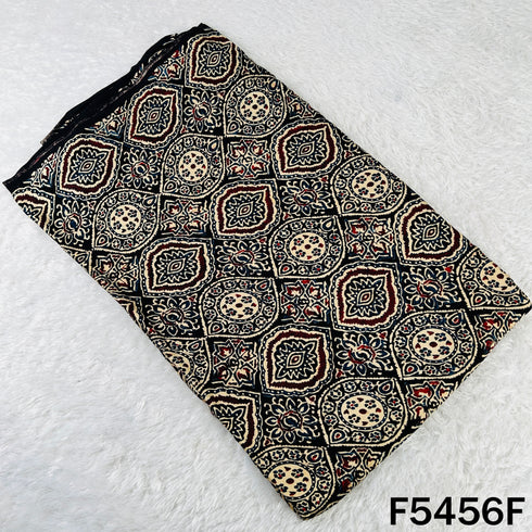 Ajrakh Print Gajji Silk Fabric - F5456