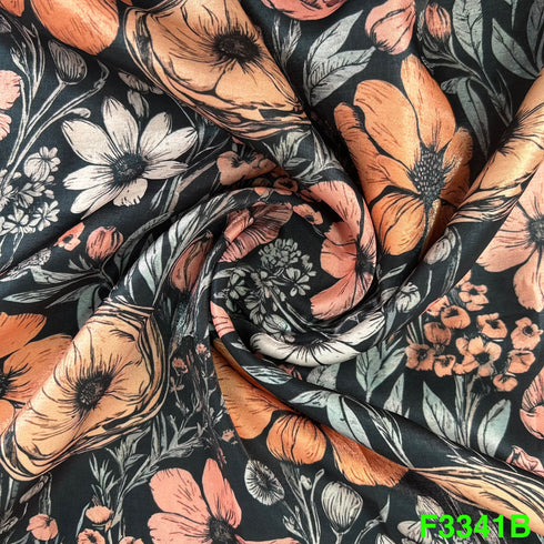 Printed Simmer Silk Fabric-F3341
