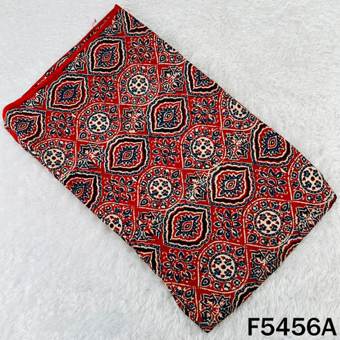 Ajrakh Print Gajji Silk Fabric - F5456