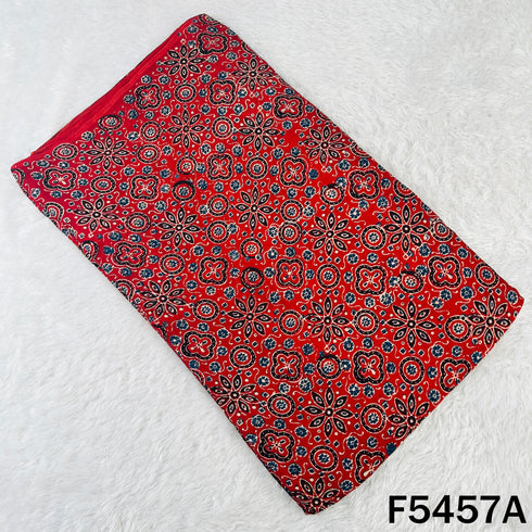 Ajrakh Print Gajji Silk Fabric - F5457