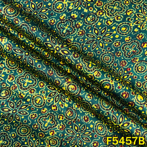 Ajrakh Print Gajji Silk Fabric - F5457