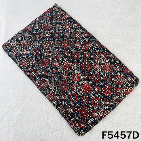 Ajrakh Print Gajji Silk Fabric - F5457